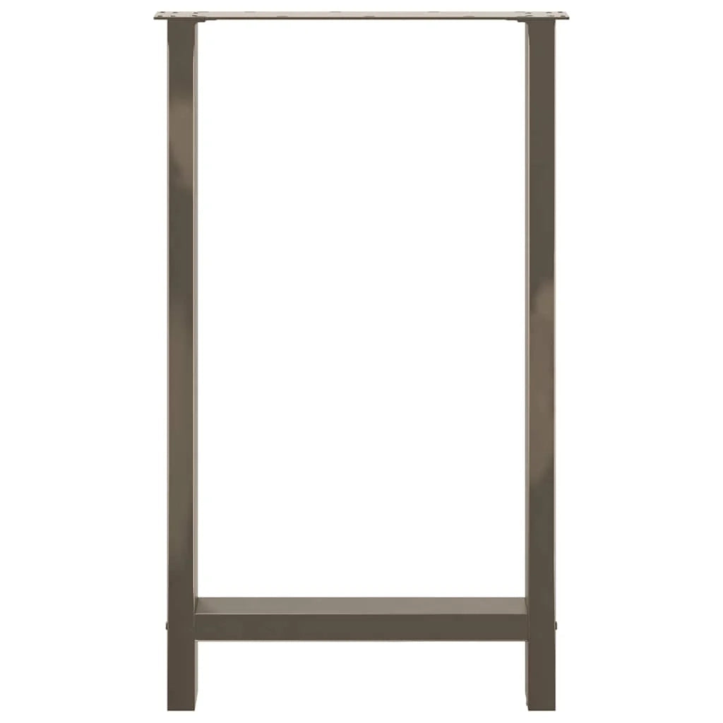 Set di 2 gambe per tavolo da bar 60 x 100 cm con piedini regolabili estetica moderna in acciaio naturale 02_0057587