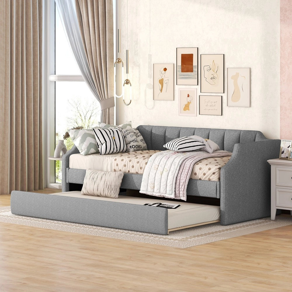Letto Singolo Imbottito con Rollbett ¨C MINIMAL ¨C Grigio 90x200