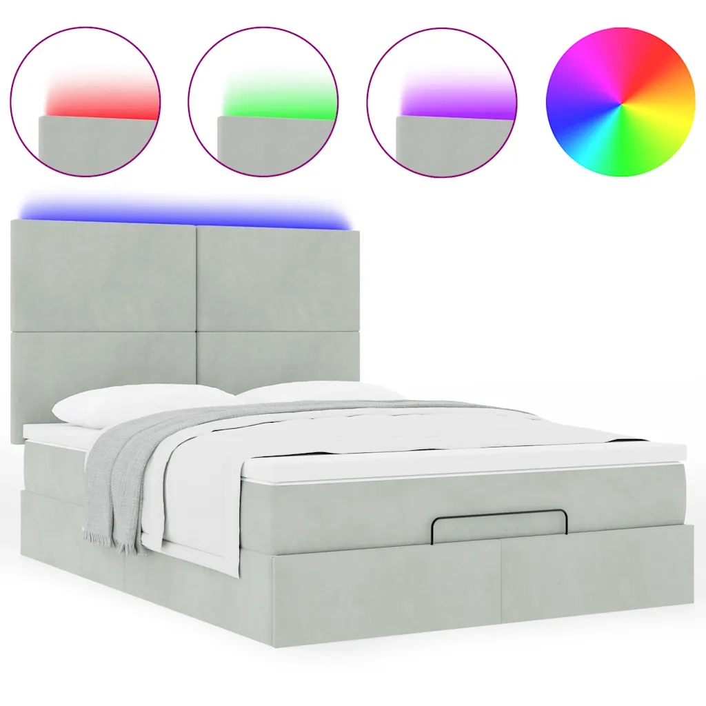 Struttura Letto Pouf con Materassi 140x200 cm in Velluto 3314252