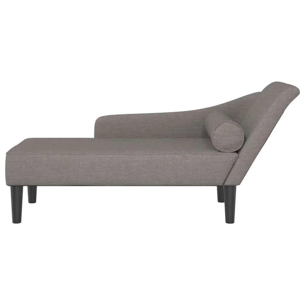 Chaise Longue con Cuscini Tortora in Tessuto 4007601