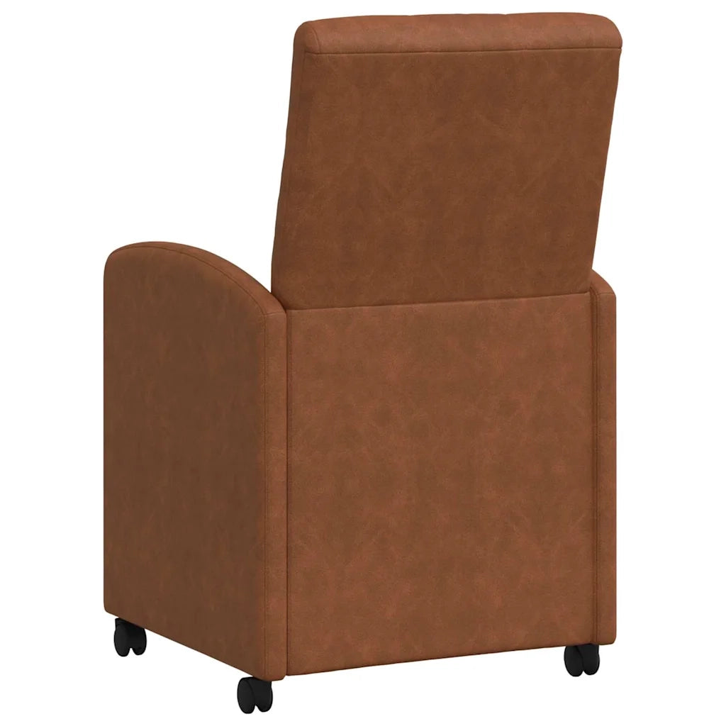 Sedie da Pranzo con Ruote 2 pz | Sedie da cucina Marrone 58 x 67 x 97 cm