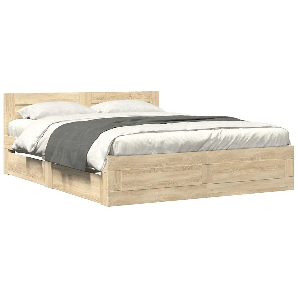 Letto matrimoniale | Letto per adulti | Struttura del letto 2 pcs Sonoma 153 x 203 cm Legno multistrato
