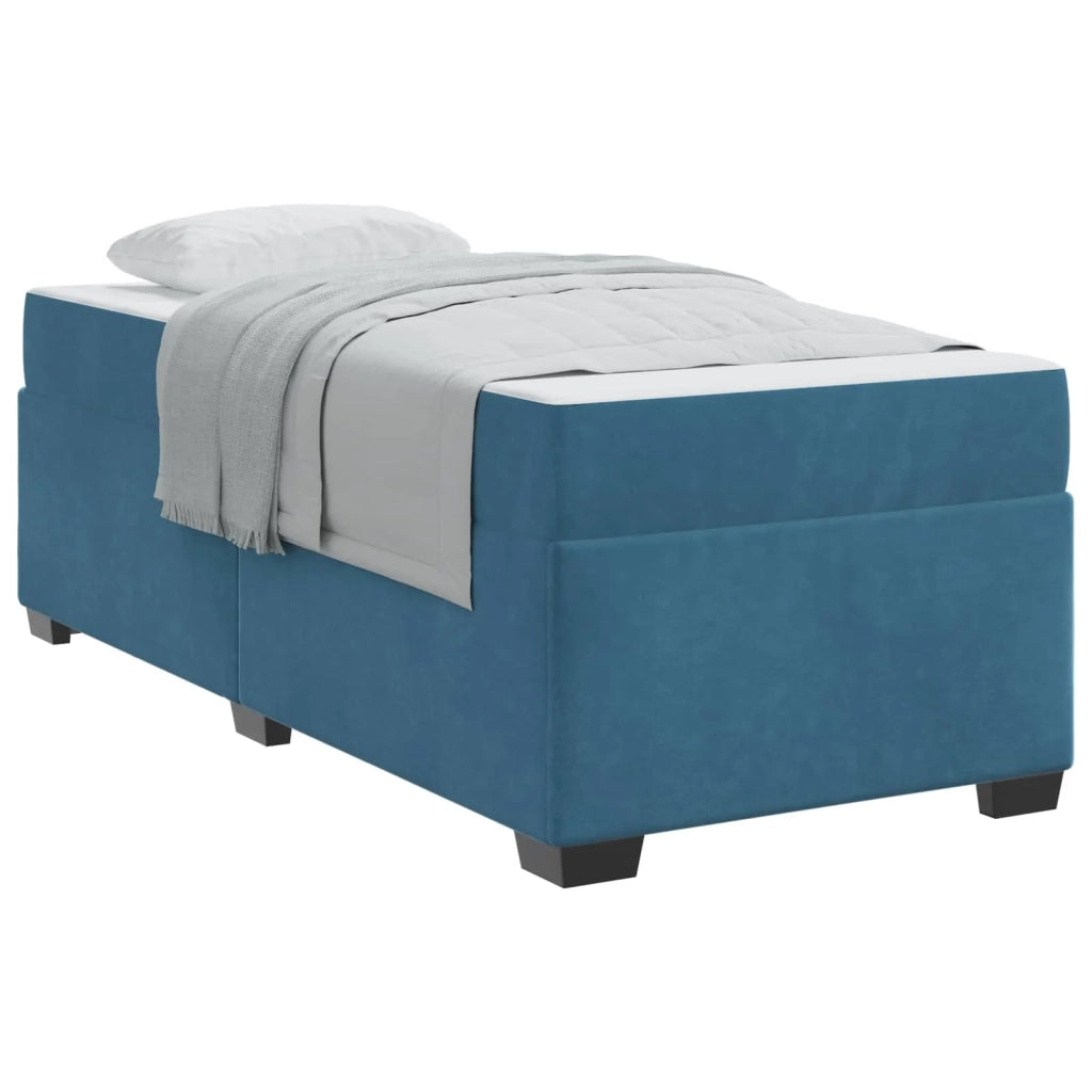 Letto singolo | Letto per adulti | Struttura del letto con materasso Blu 80 x 200 cm Tessuto