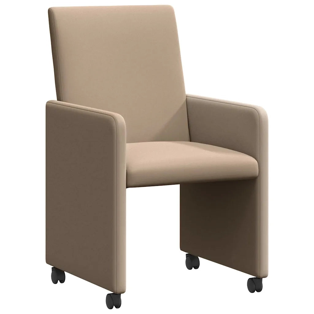 Sedie da Pranzo con Ruote 2 pcs Cappuccino 57 x 66 x 94 cm 42017822