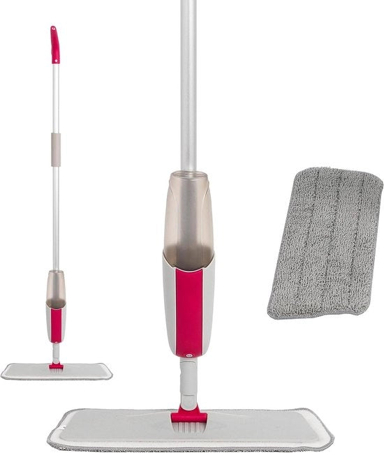 Spray Mop con cappuccio in microfibra sostituibile - protezione antibatterica - pavimenti duri - uso in umido o asciutto - attuatore spray