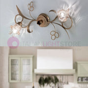 SOFIA Lampada a Parete e Soffitto Plafoniera 2 Luci Stile Classico Rustico
