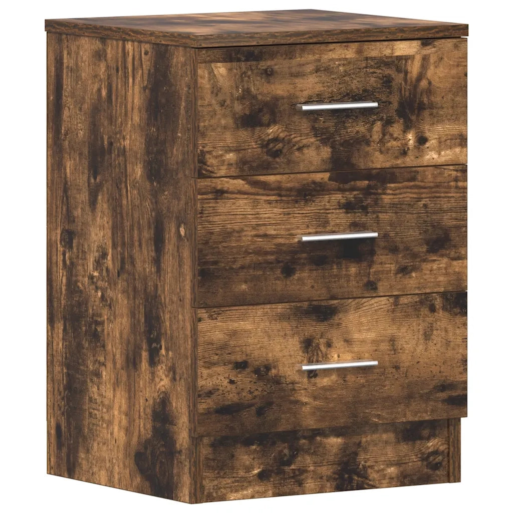 Comodini 2 pz-Set di 2 Tavolino da notte Rovere Fumo 38x35x56 cm in Legno Multistrato