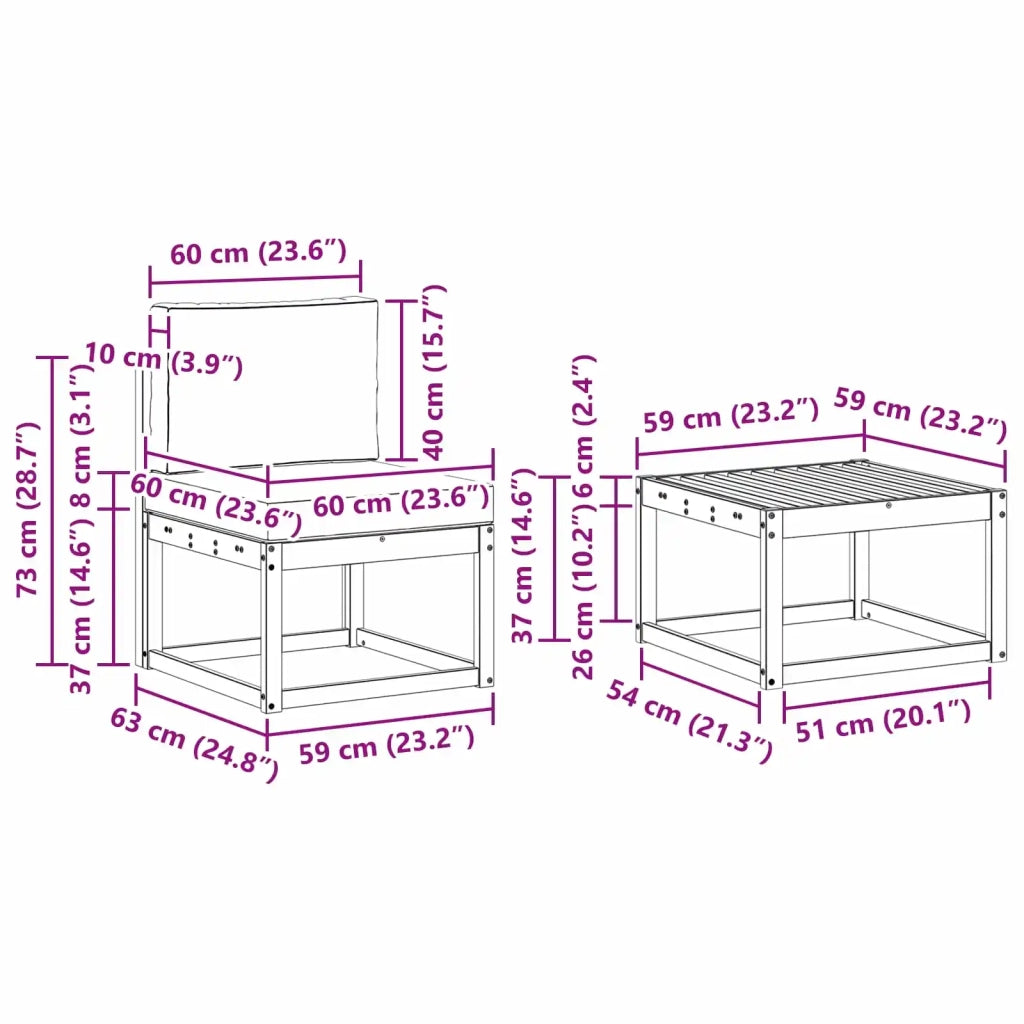 Set di divani da esterno 7 pcs 3387334