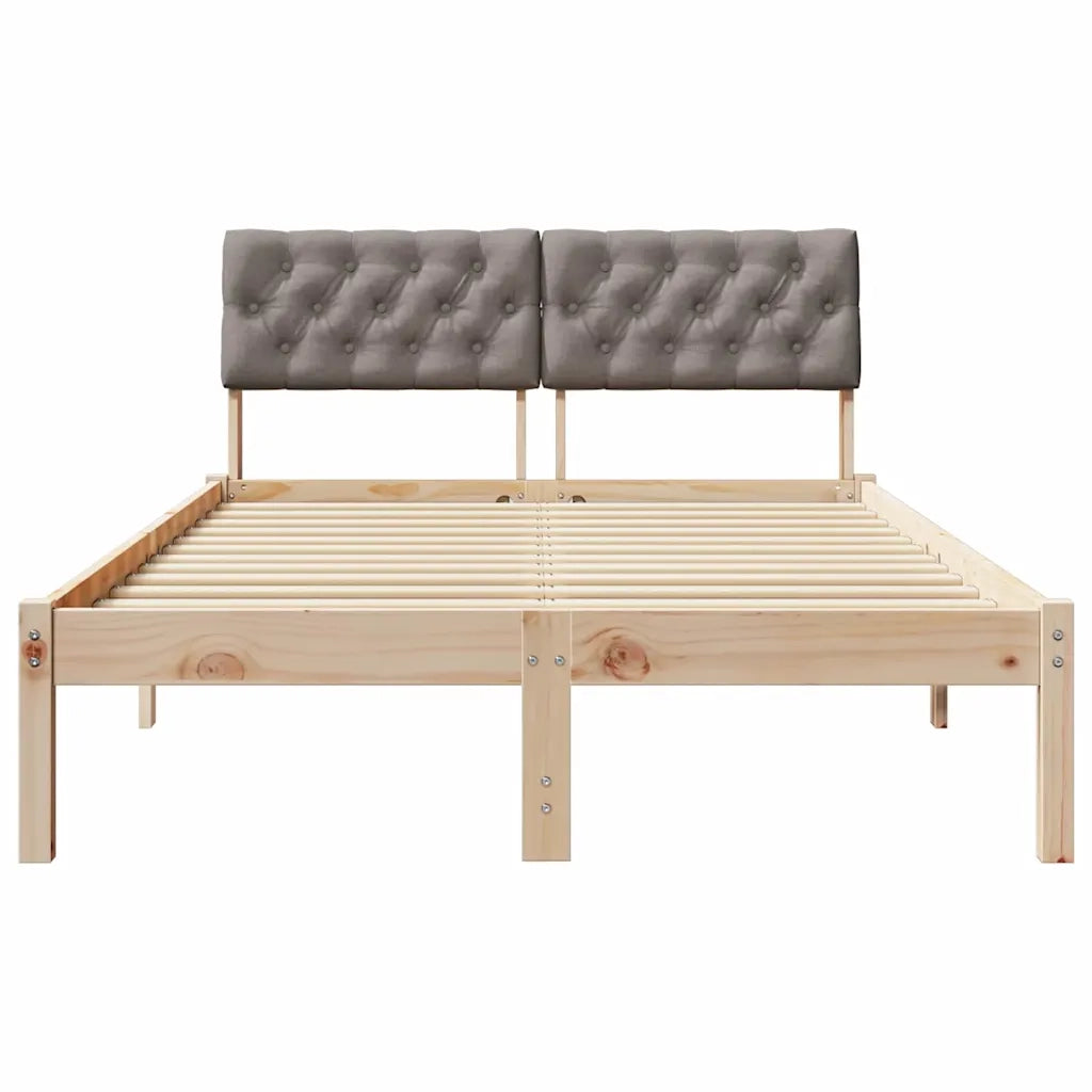 Letto matrimoniale | Letto per adulti | Struttura del Letto con testiera Marrone e taupe 120 x 190 cm