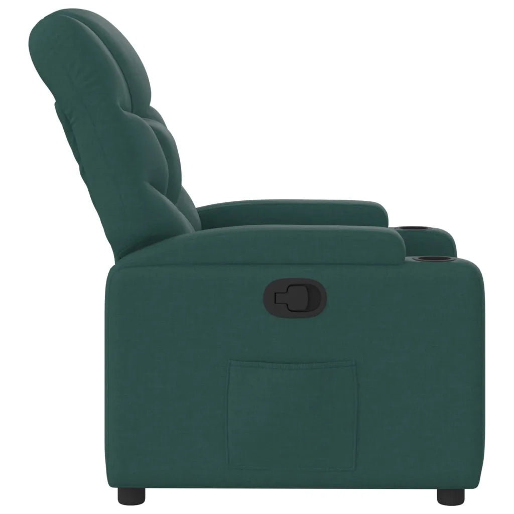 Poltrona Reclinabile in Tessuto Verde Scuro 372447
