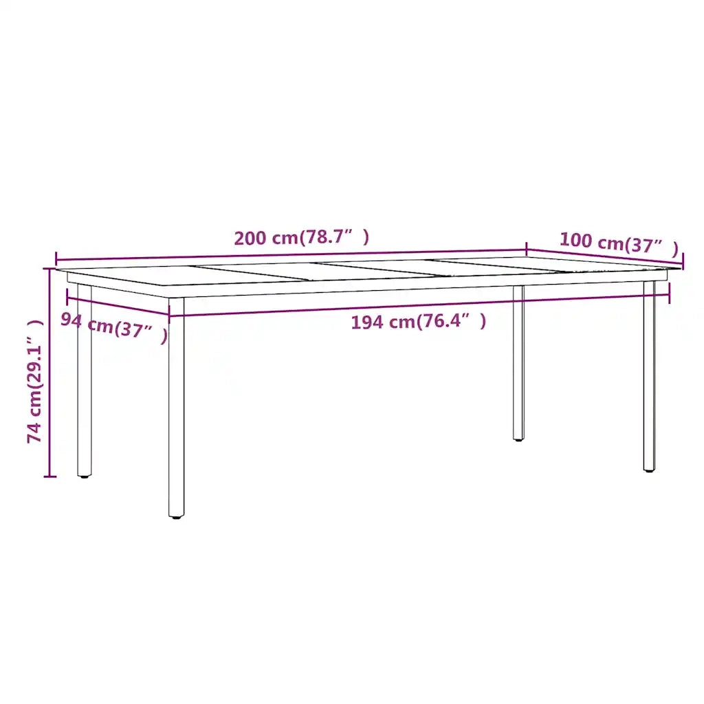 Set da Pranzo per Giardino 9 pz con Cuscini Marrone e Nero 3099304