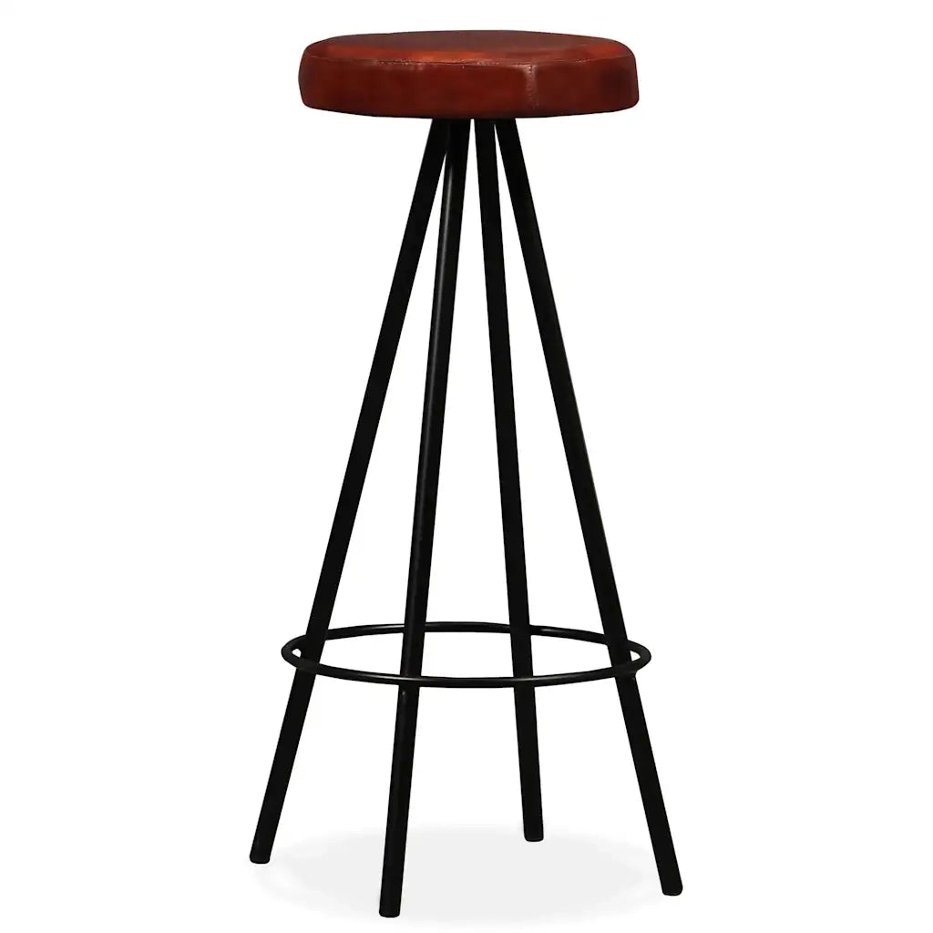 Set da Bar 5 pz in Legno Massello di Recupero e Vera Pelle 275142
