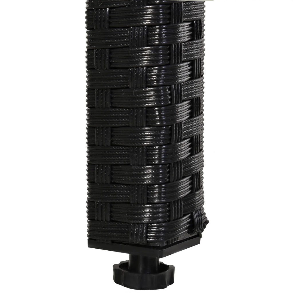 Set da pranzo in polyrattan, 11 pezzi, set da giardino con cuscini, nero, resistente alle intemperie ed elegante per giardino e patio.