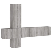 Mobili TV a Muro 5pz | Armadietto TV | Mobile Porta TV Grigio Sonoma in Legno Multistrato