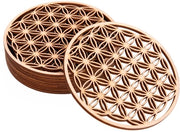 Impianti per bicchieri in legno - Set di 8 impianti in vetro 10x10cm per bevande e tè