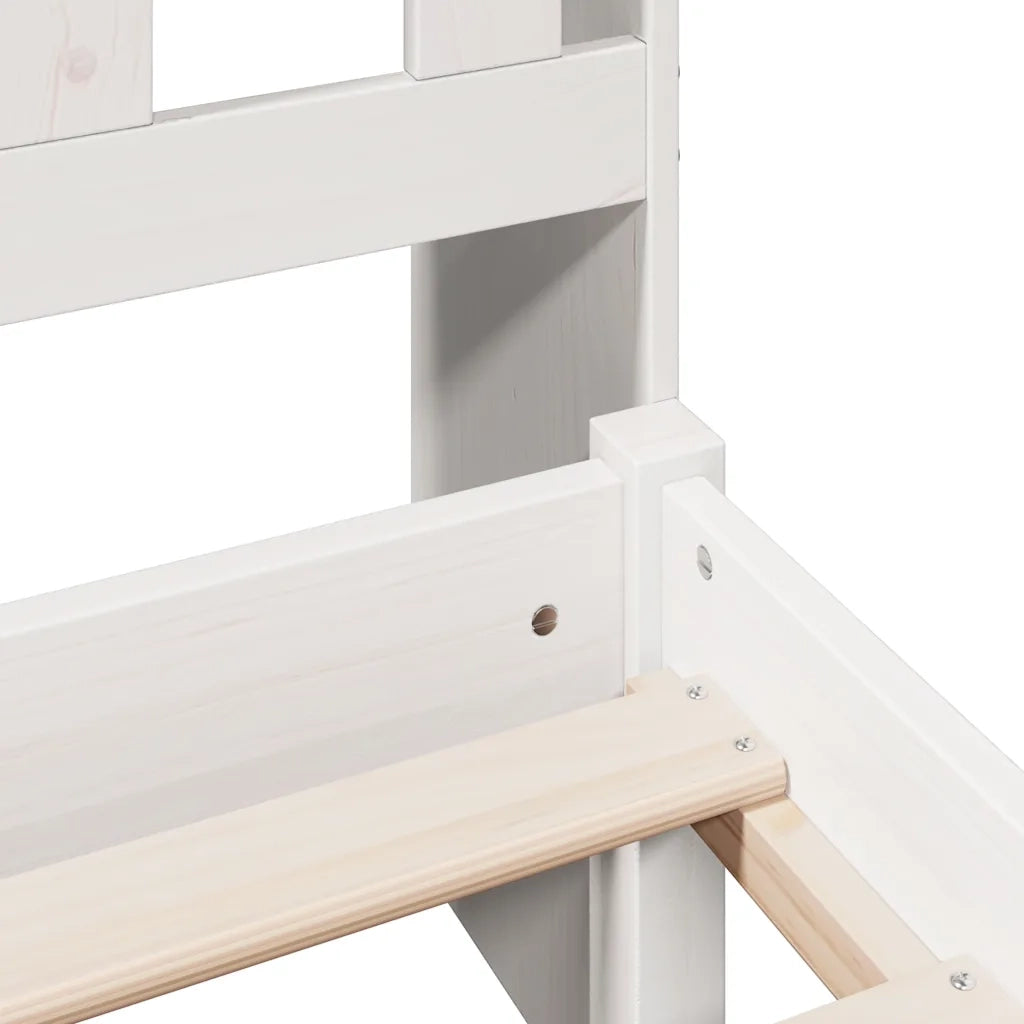 Letto Libreria senza Materasso Bianco 150x200 cm Legno di Pino 3321837