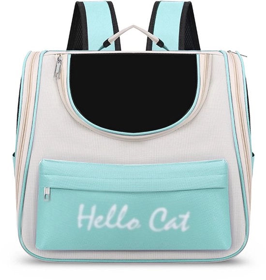 Zaino portatile pieghevole in forma di animale per gatti e cani piccoli e medie dimensioni, cinture trasparenti, respiranti e resistenti al calore, adatto per viaggi, passeggiate e campeggio - Verde