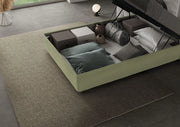 BS COM Letto una piazza e mezza contenitore imbottito 110x190 microfibra tè verde