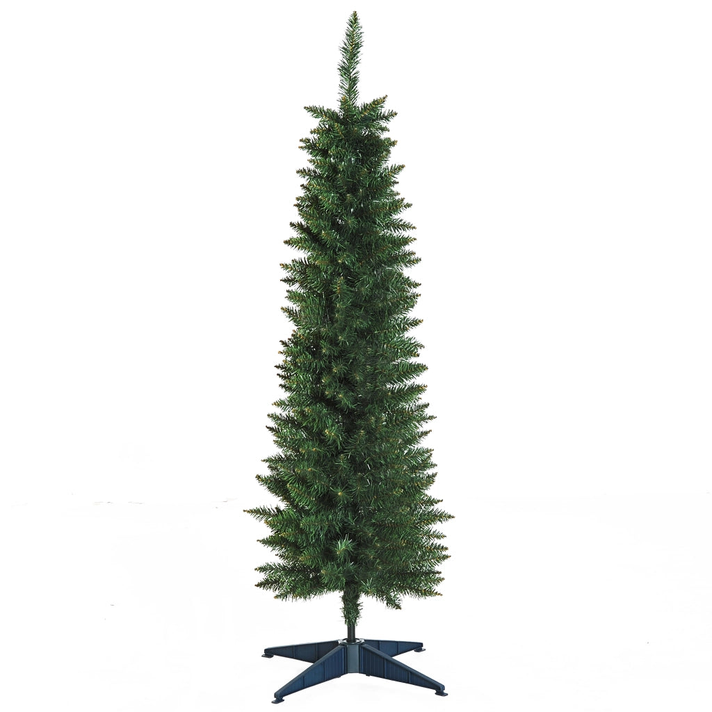 Albero di Natale Artificiale Stretto 150 cm con 294 Rami e Base Scomponibile Verde ¨C Minimal ¨C 150 cm