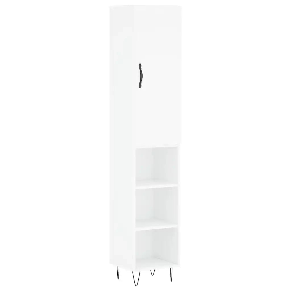 Credenza | Madia | Buffet da pranzo | Armadio da pranzo Bianca 34,5x34x180 cm in Legno Multistrato
