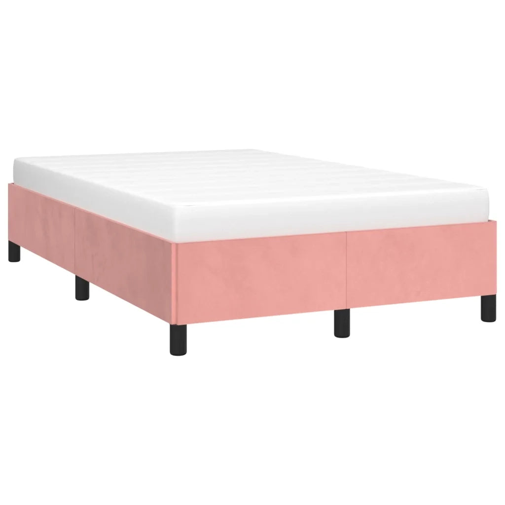 Letto matrimoniale | Letto per adulti | Giroletto Rosa 120x200 cm in Velluto