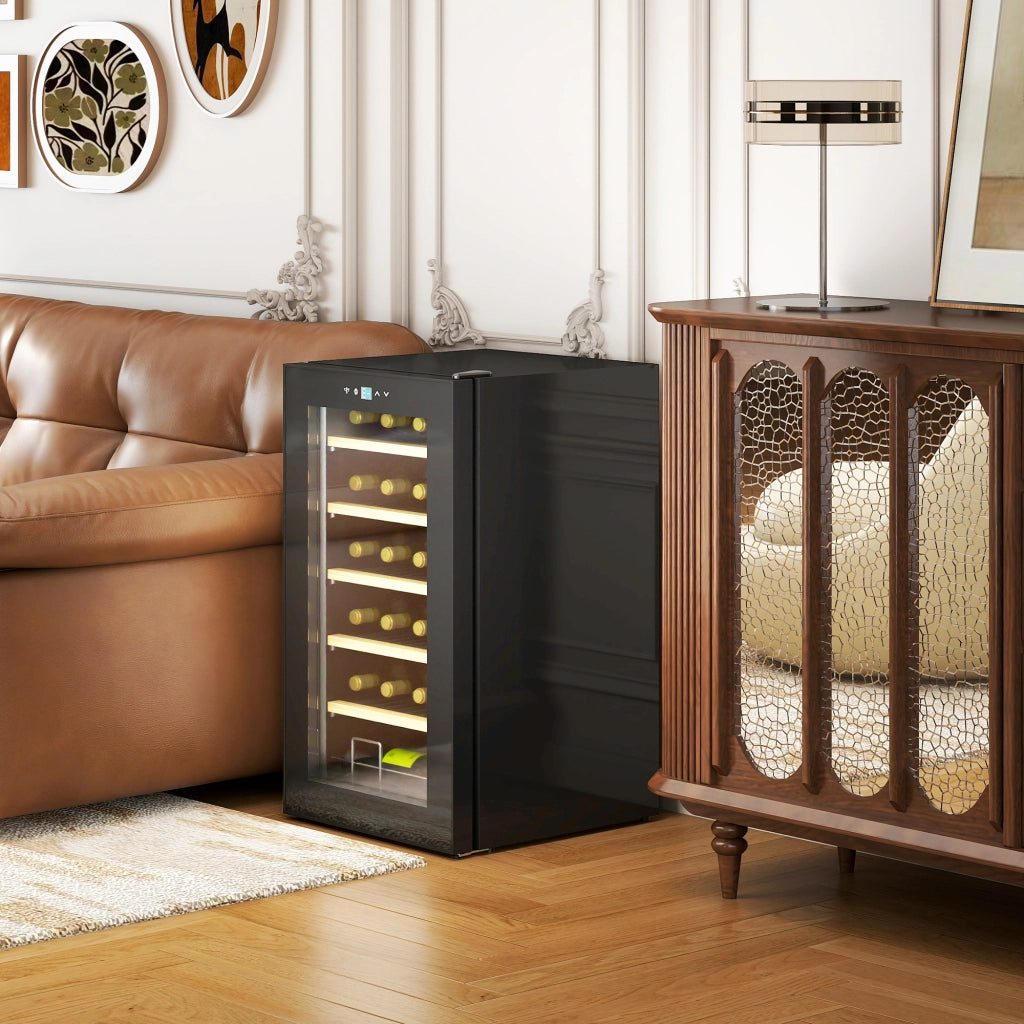 Cantinetta Vino 24 Bottiglie ¨C Xylo ¨C Temperatura Regolabile 5-20¡ãC, LED, Nero, 43x45x75cm