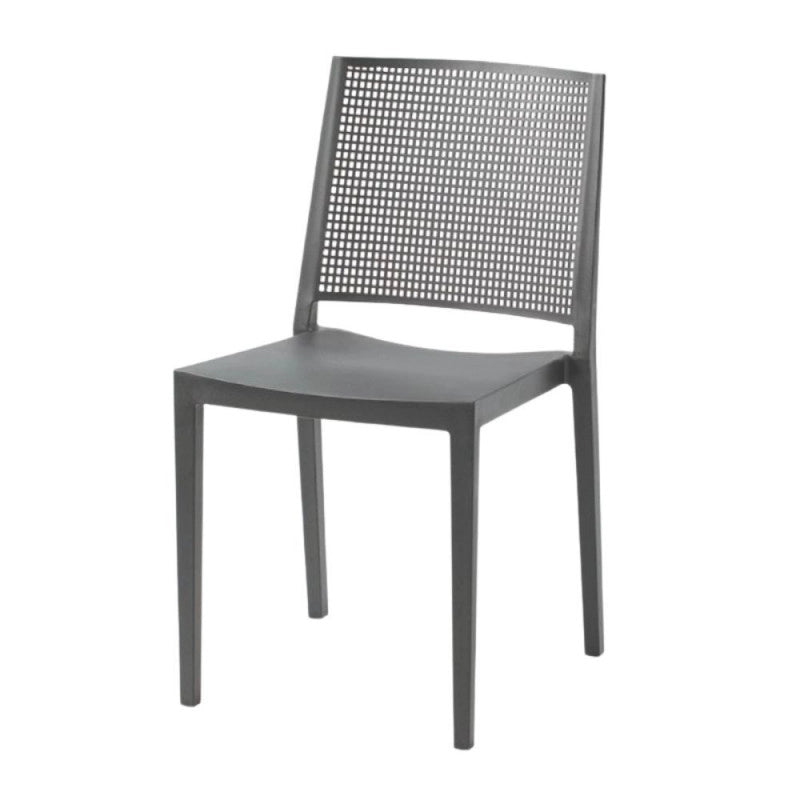 Sedia Grid polipropilene grigio set 4 pezzi