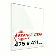 475 x 421 x 4 mm - Vetro per stufa a legna - vetro camino di ricambio - vetro per caminetto resistente al fuoco - France Vitre