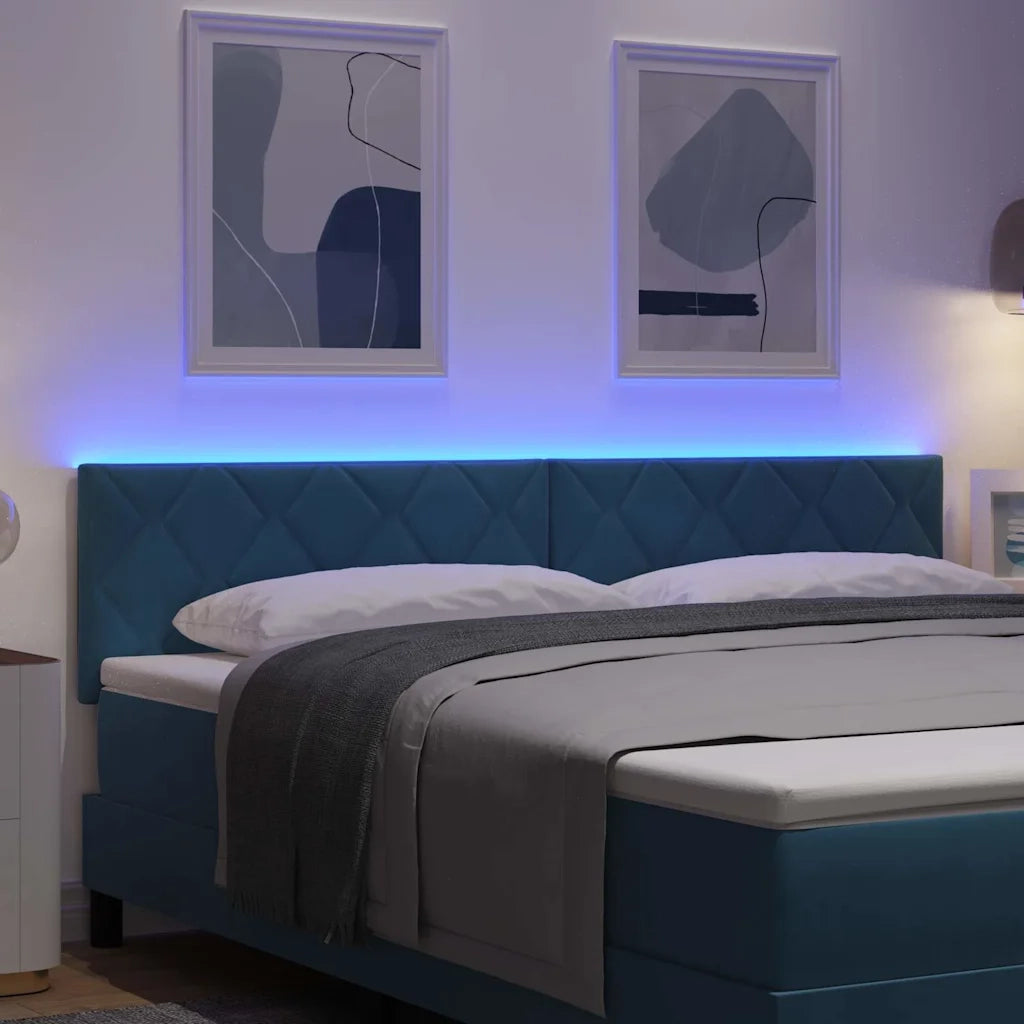 Testiera | Testata LED Blu Scuro 180 cm Velluto