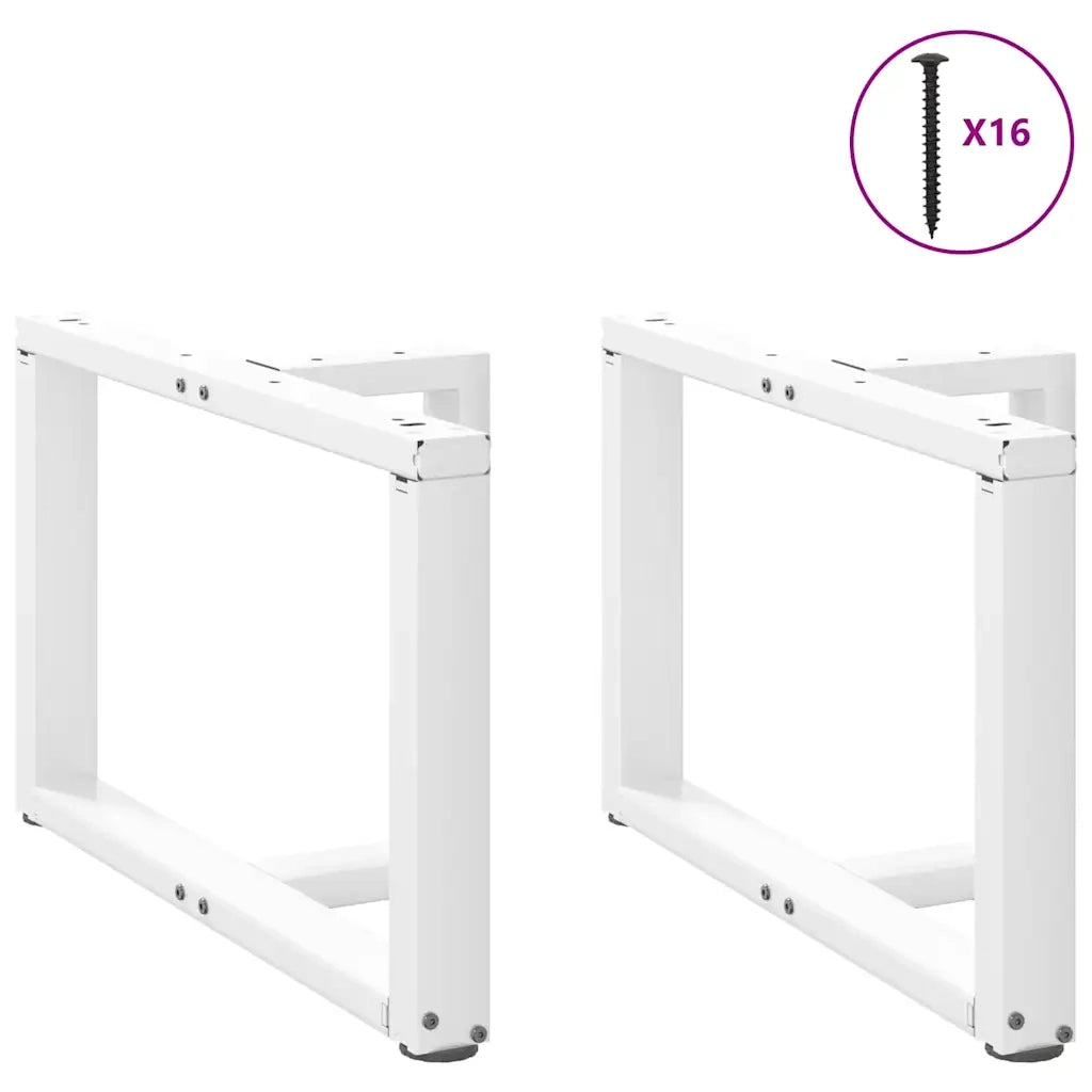 Gambe per Tavolino da Caffè a Forma di T 2 pz Bianche 70x25x(42-43) cm Acciaio 4013037