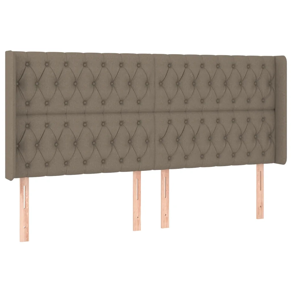 Testiera | Testata ad Orecchio Tortora 183x16x118/128 cm in Tessuto
