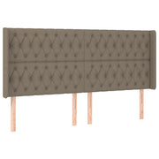 Testiera | Testata ad Orecchio Tortora 183x16x118/128 cm in Tessuto