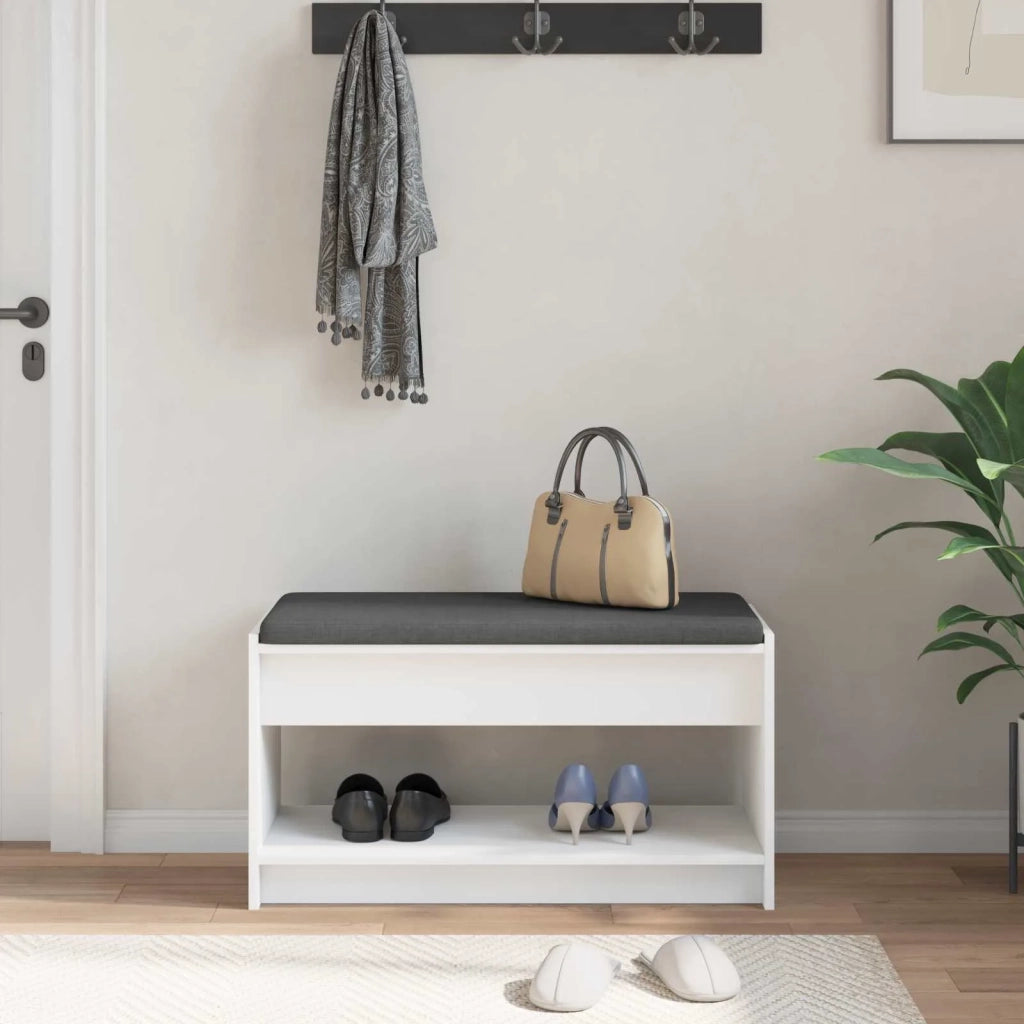 Panca per ingresso con cuscino Bianco 83 x 38 x 45 cm 891576