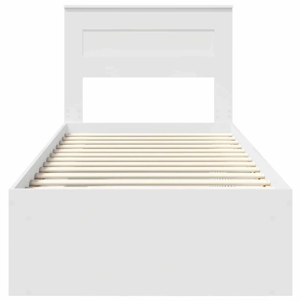 Letto singolo | Letto per adulti | Struttura del letto Bianco 100 x 200 cm Pino massello