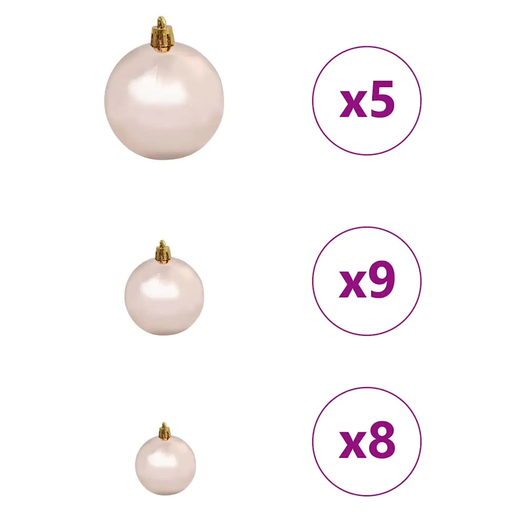 Albero di Natale | Decorazioni natalizie artificiale con luci integrate Rosa 150 cm PVC