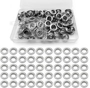 Set di strumenti per grommet con 100 occhielli e anelli - Set di strumenti in acciaio inossidabile con viti - occhielli metallici in acciaio da 12 mm per scarpe borse da viaggio tende e cappotti.