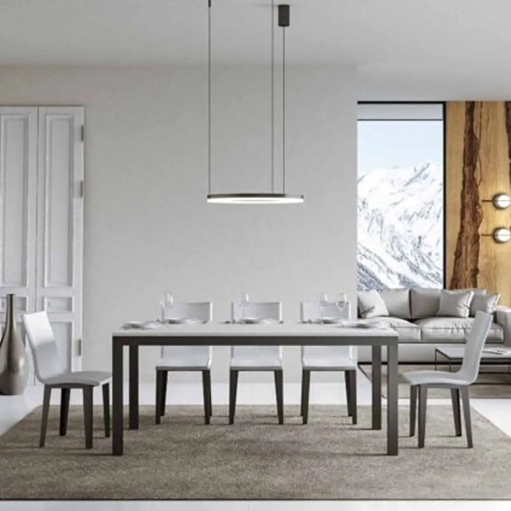 Tavolo allungabile 180/440x90 cm Everyday Evolution colore bianco frassino telaio e gambe antracite