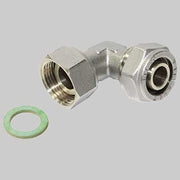 RACCORDO A COMPRESSIONE CURVO CON GIRELLO  16 x 1/2     TIEMME