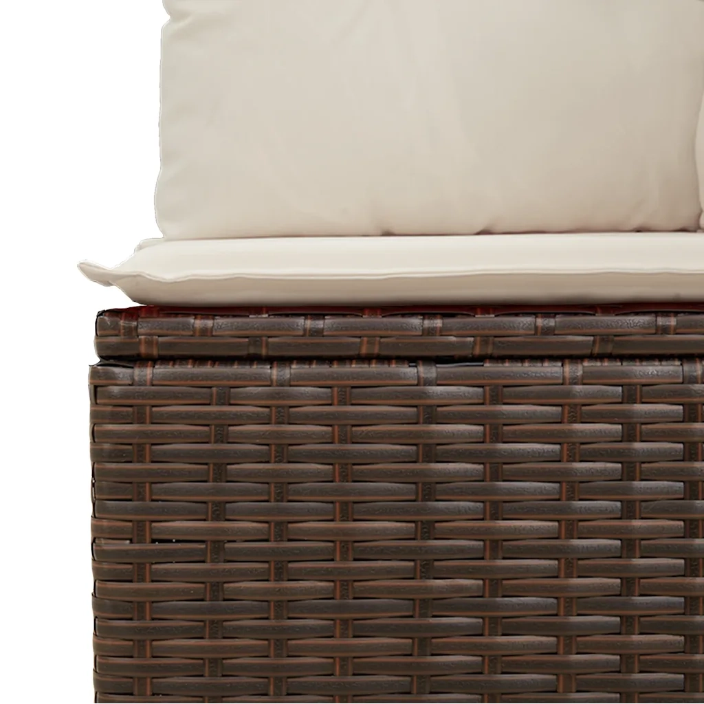 Divano da Giardino a 4 Posti con Cuscini-Sofa da Giardino-Divano da esterno in Polyrattan Marrone