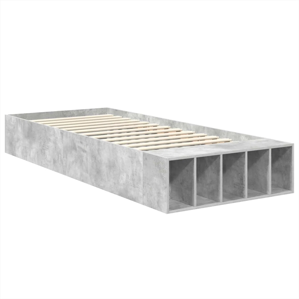 Struttura del letto con lo scaffale Grigio cemento 70 x 190 cm 3408420