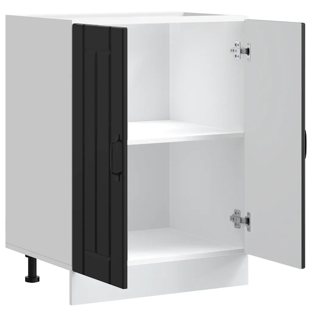 Mobile Base Lavello Lucca Nero in Legno Multistrato 853678