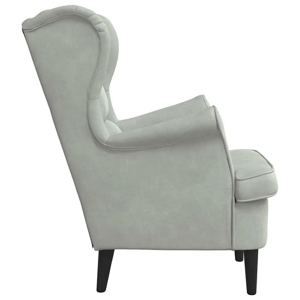 Poltrona Grigio Chiaro Velluto