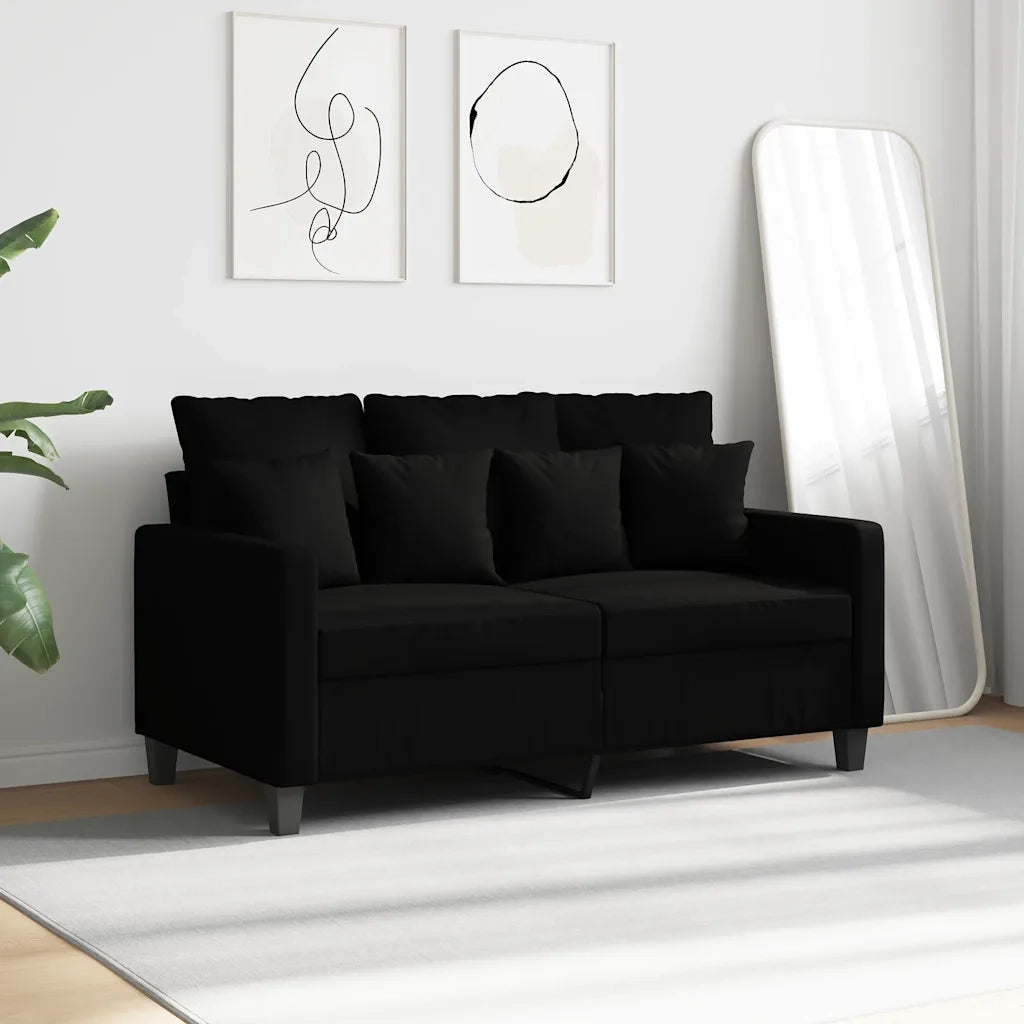 Divano a 2 Posti Nero 120 cm in Tessuto 359263