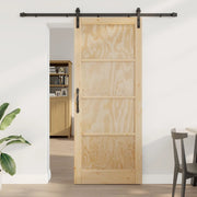 Porta scorrevole Naturale e Nero 86 x 211 cm 3445412