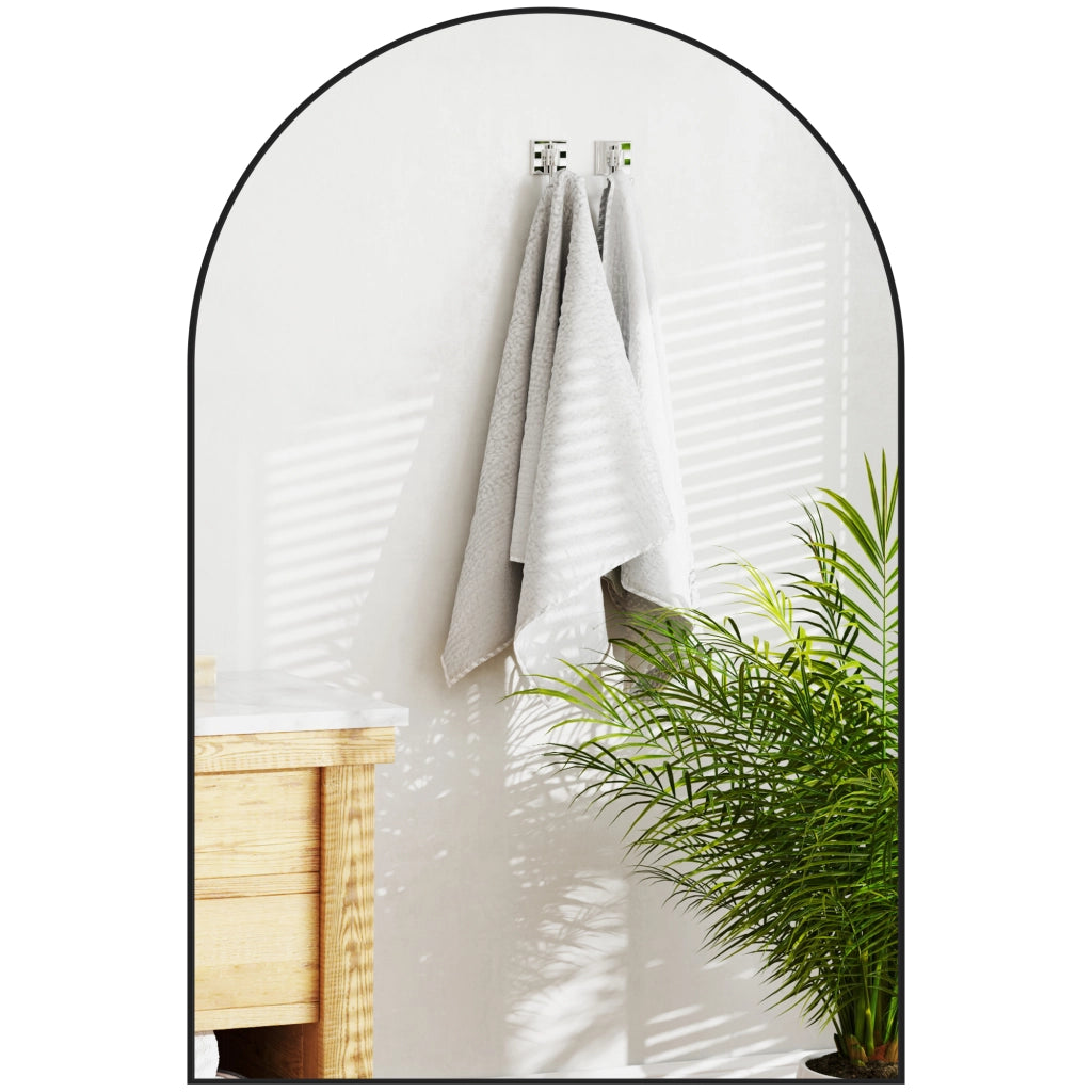 Specchio da parete con cornice in alluminio per bagno ¨C zephmum ¨C 60x90 cm nero