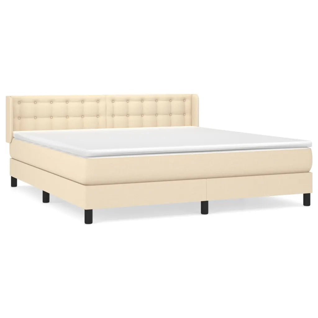 Giroletto a Molle con Materasso Crema 180x200 cm in Tessuto 3130054