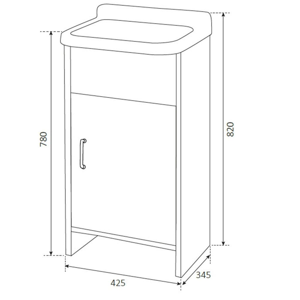 Lavatoio compatto in PVC colore bianco 42x34 cm mod. Rocco
