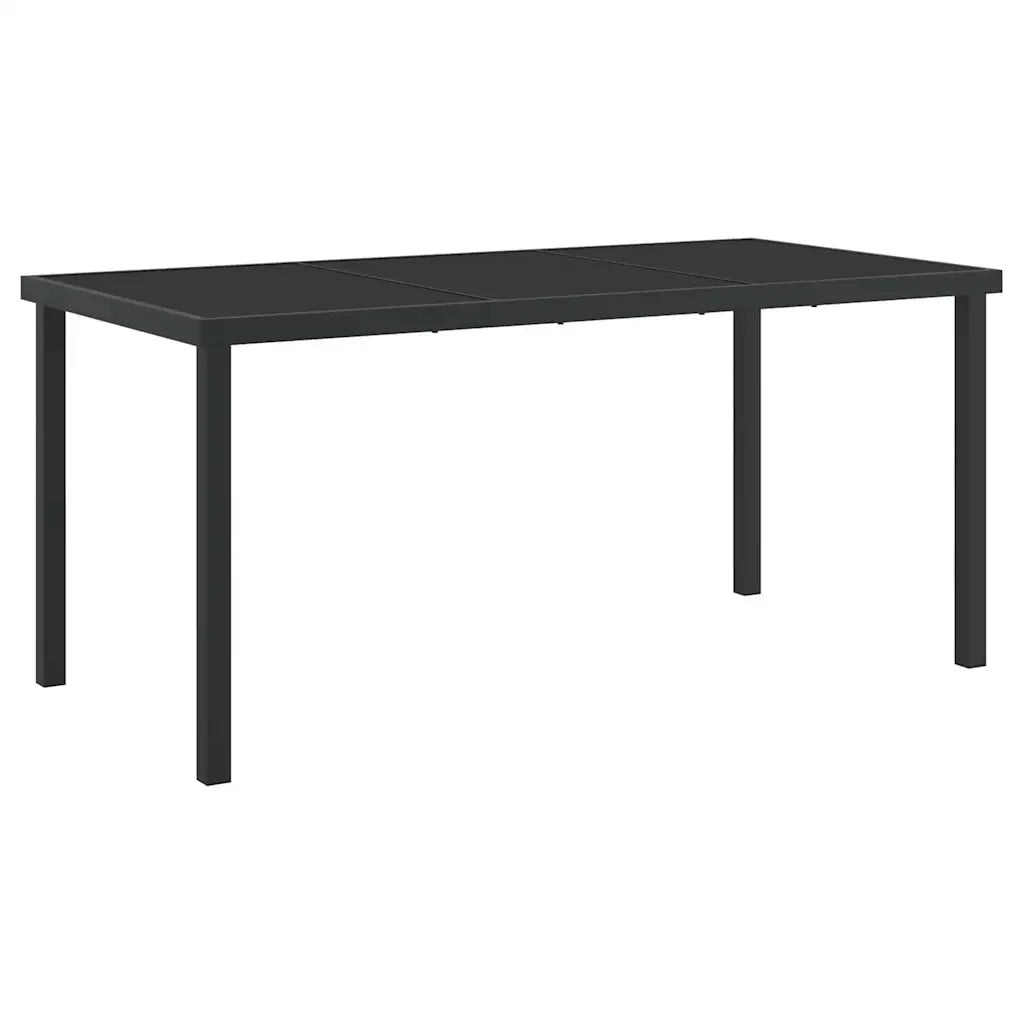 Set da Pranzo per Giardino con cuscino 5 pcs Nero
