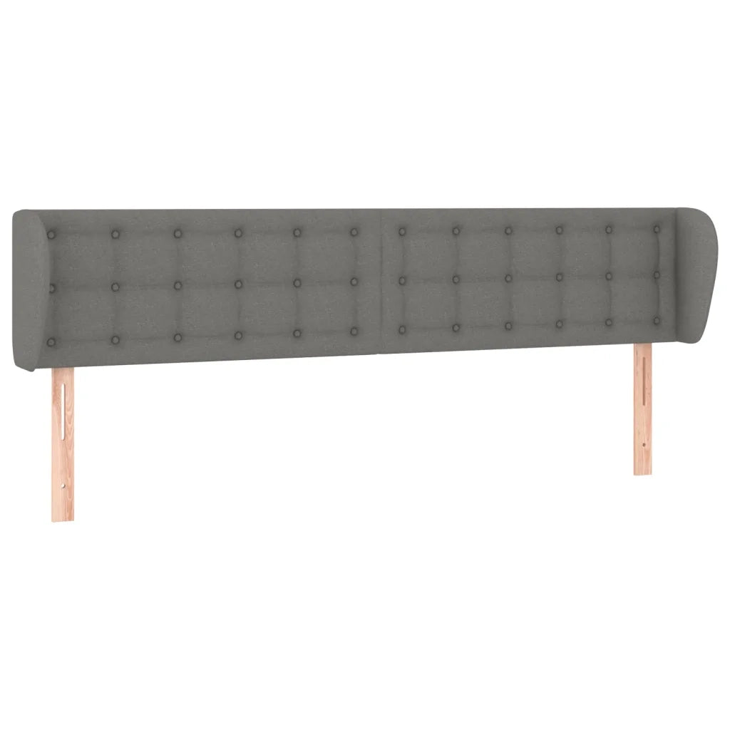 Testiera ad Orecchio-Testata con Orecchie Grigio Scuro 163x23x78/88 cm in Tessuto 984379