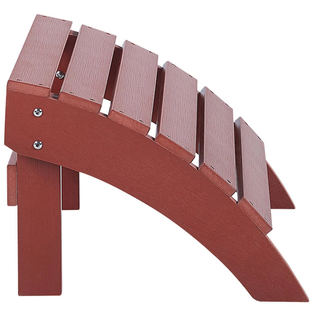 Poggiapiedi da giardino in plastica rossa in legno resistente agli agenti atmosferici a doghe in stile moderno